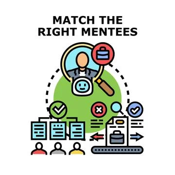 Finding right mentees for business mentoring program Stock Illustration