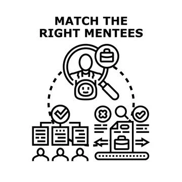 Finding right mentees for business mentoring program Stock Illustration