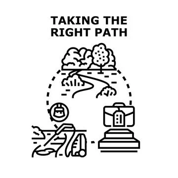 Finding the right path for business growth and career success Stock Illustration