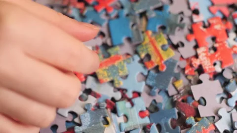 Finding the Right Puzzle Shape Stock Footage 148538608