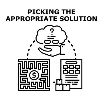 Finding the right solution for business challenges Stock Illustration