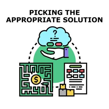Finding the right solution for business challenges Stock Illustration