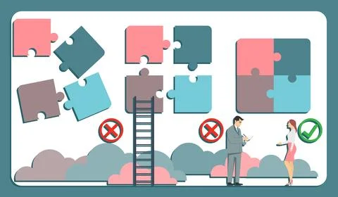 Finding the right solution. Correct result. A simple solution to a complex Ilustración de archivo