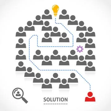 Finding the right solution in a labyrinth Stock Illustration