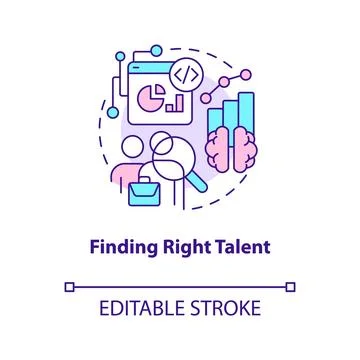 Finding right talent concept icon Stock Illustration