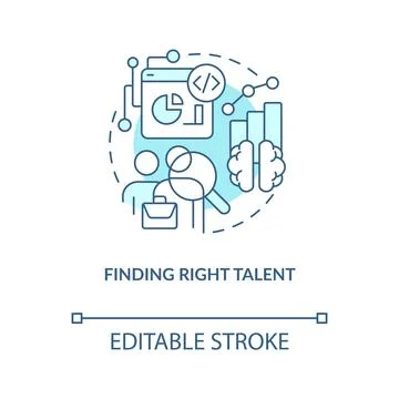 Finding right talent turquoise concept icon 库存插图