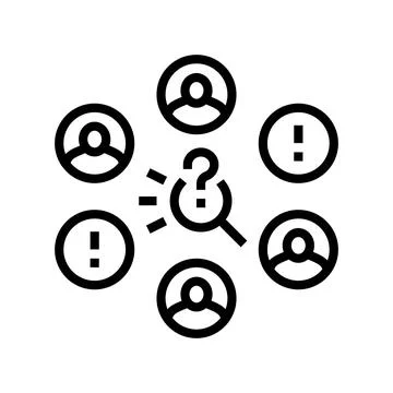 Finding the right team startup line icon vector illustration Stock Illustration