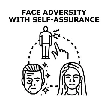 Finding self assurance navigating a challenging life path Stock Illustration
