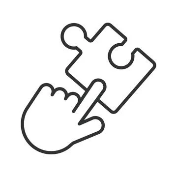 Finding a solution and problem solving icon in line design. Solution, problem Stockillustratie