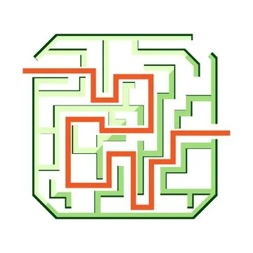 Finding the solution in a complex maze game Stockillustratie