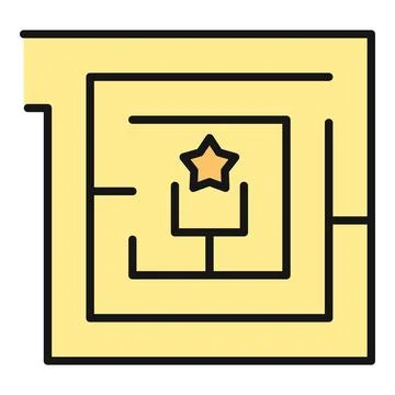 Finding the solution in a complex winding maze Stockillustratie
