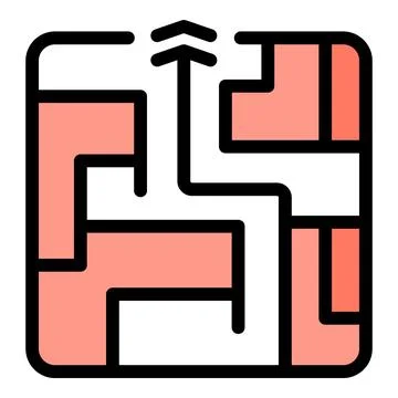 Finding solution concept with maze and up arrow Stockillustratie