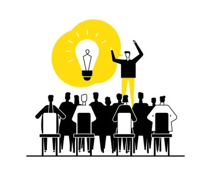 Finding a solution - flat design style vector illustration Stock Illustration