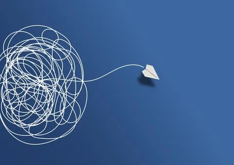 Finding solution for problem concept with paper plane イラスト素材