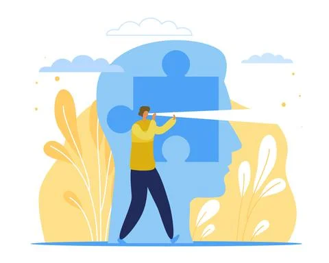 Finding solution. Profit and earning prediction, decision making, people Stock Illustration