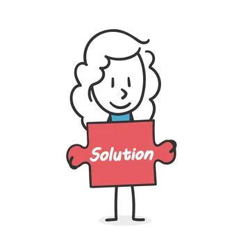 Finding the Solution with puzzle piece. Concept of problem-solving 스톡 일러스트