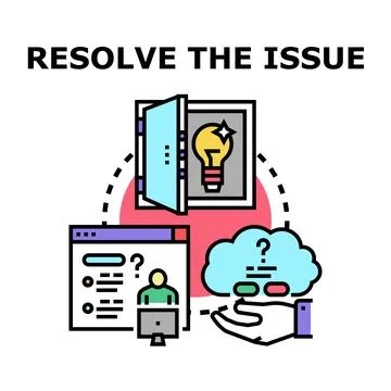 Finding solutions and innovation for a problem solving process Stock Illustration