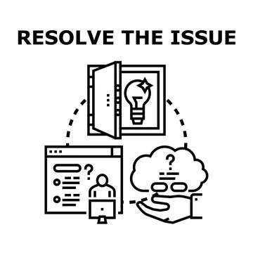 Finding solutions and innovation for a problem solving process Stock Illustration