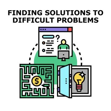 Finding solutions to difficult problems concept illustration Stock Illustration