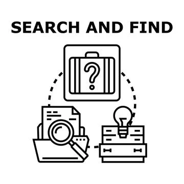 Finding solutions investigating problems and generating ideas Stock Illustration