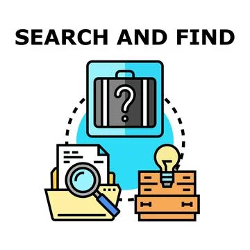Finding solutions investigating problems and generating ideas Stock Illustration