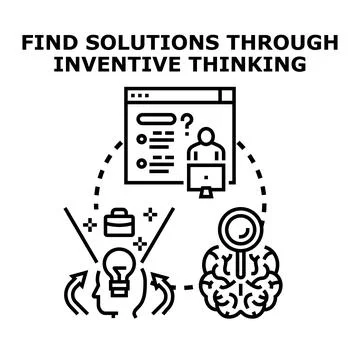 Finding solutions through inventive thinking process vector 스톡 일러스트
