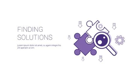 Finding Solutions Web Banner With Copy Space Business Decision Concept Stockillustratie