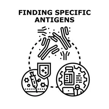 Finding specific antigens for immune system development Stock Illustration