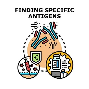 Finding specific antigens for immune system development Stock Illustration