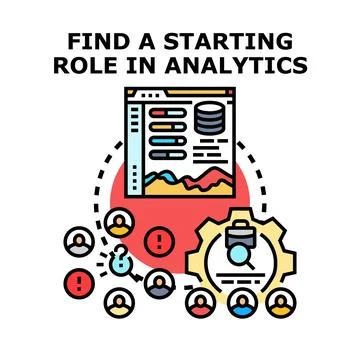 Finding a starting career path in data analytics Stock Illustration