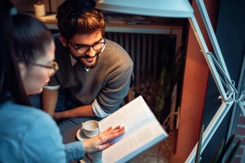 Finding study inspiration from friends Stock Photos