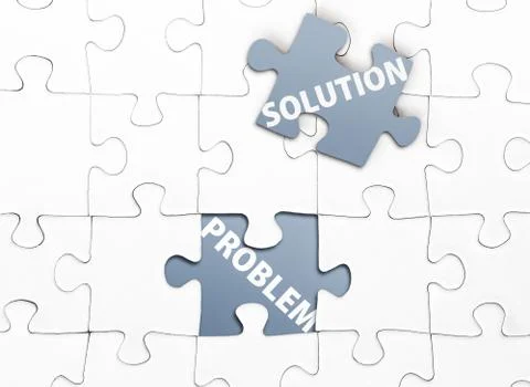 Finding suitable solution for a problem concept with puzzle with one piece 写真素材