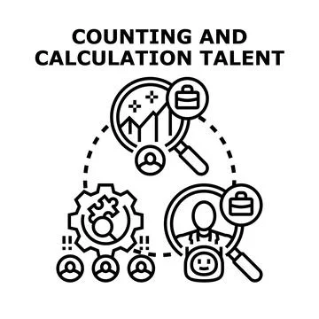 Finding talent for counting and calculation skills assessment Stock Illustration