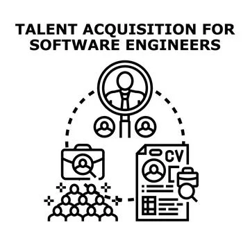 Finding talent for engineering recruitment and acquisition Stock Illustration