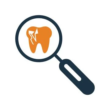 Finding teeth problem icon. Simple editable vector graphics. Stock Illustration