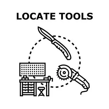 Finding tools for crafting and workshop activity Stock Illustration