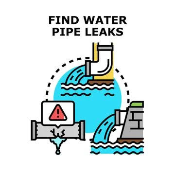 Finding water pipe leaks preventing water damage Stock Illustration