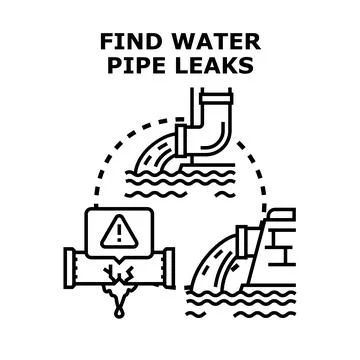 Finding water pipe leaks preventing water damage Stock Illustration