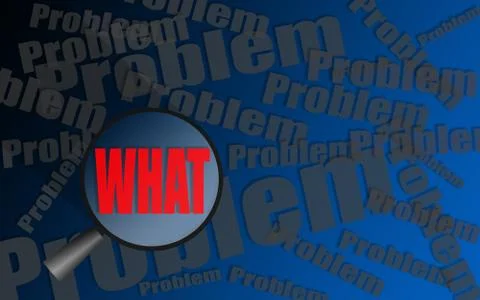 Finding what from problems with glass magnifier Illustrazione stock