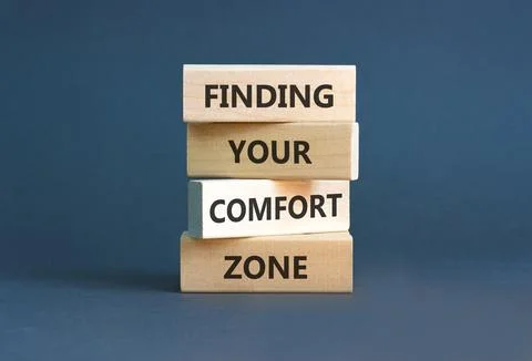Finding your comfort zone words symbol. Concept words Finding your comfort .. Stock Photos