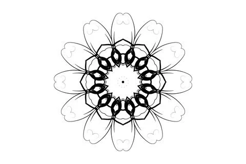Fine Art Mandala Circular Design Monochrome BW 스톡 일러스트