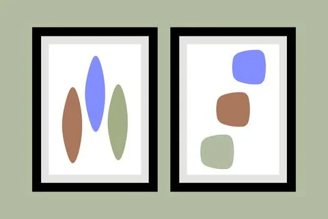 Fine Art vector illustration in frame. Home decorative vector design Illustrazione stock