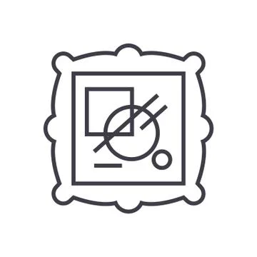 Fine art vector line icon, sign, illustration on background, editable strokes Stock Illustration