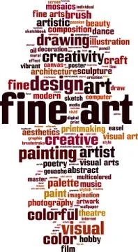 Fine art word cloud Stock Illustration