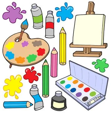 Fine arts collection  Stock Illustration