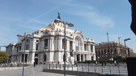 Fine Arts Palace Mexico City Stock Footage