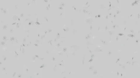 Fine black snowflakes falling gently on a light grey background Vidéo 346243588