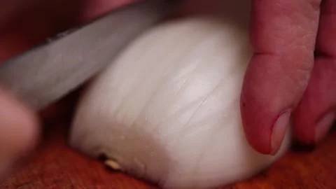 Fine Chopping of White Onion - Culinary Precision in Action 스톡 동영상 278219005