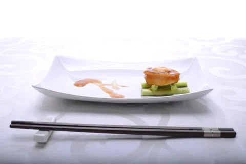 Fine dining of Abalone in a restaurant Stock Photos