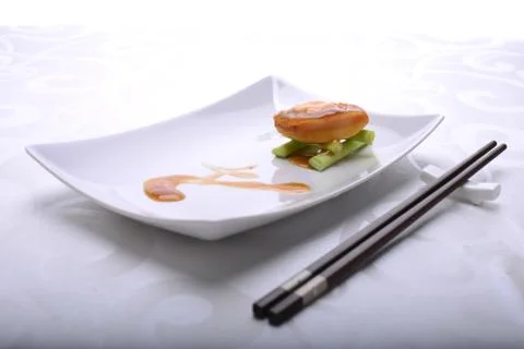 Fine dining of Abalone in a restaurant Stock Photos